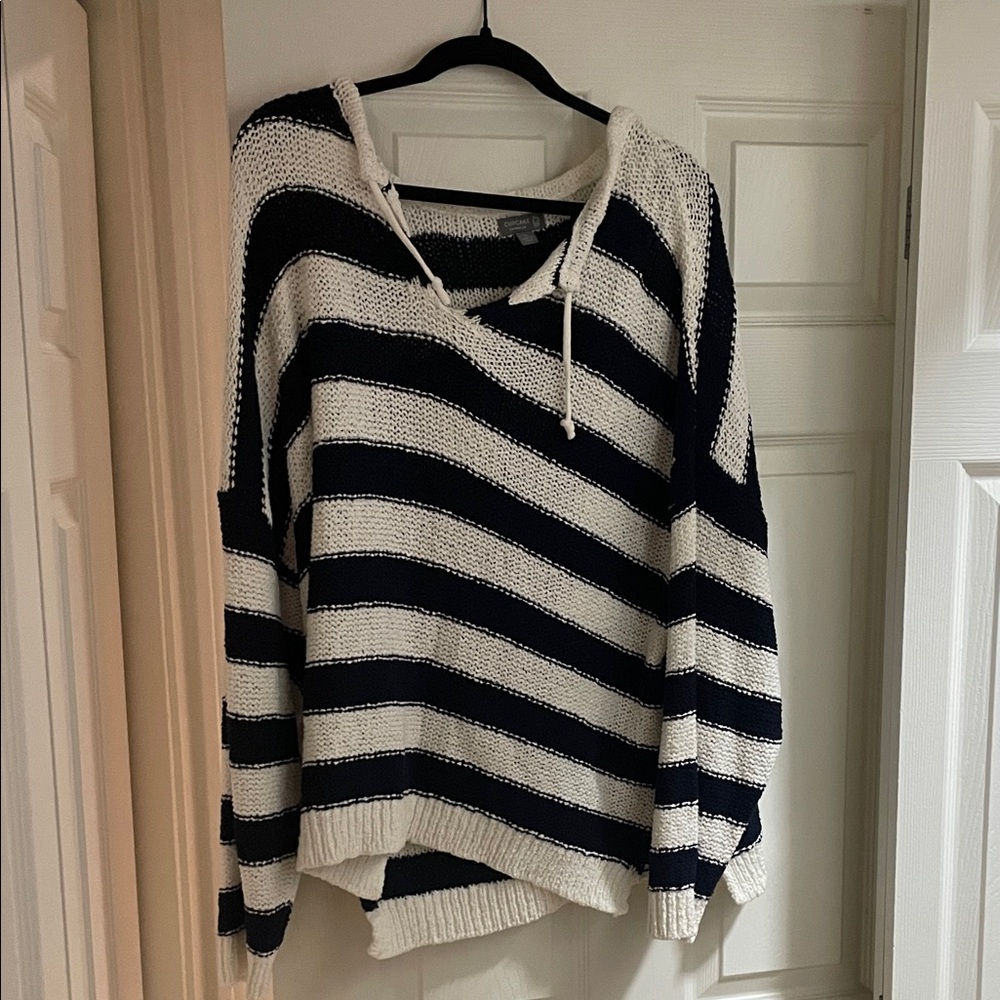 Striped Navy and White Women's Sweater